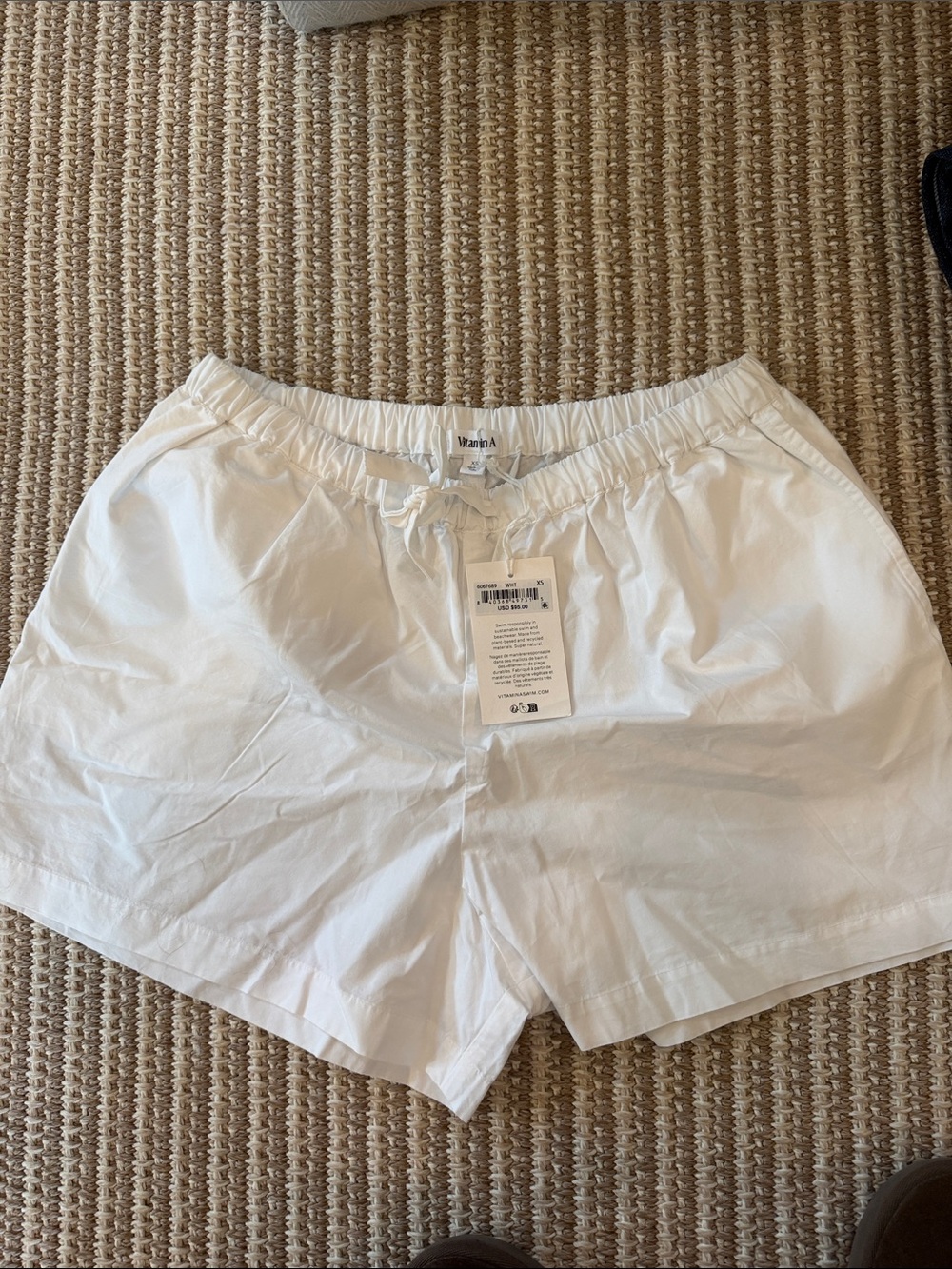 Vitamin A White Drawstring Cotton Shorts